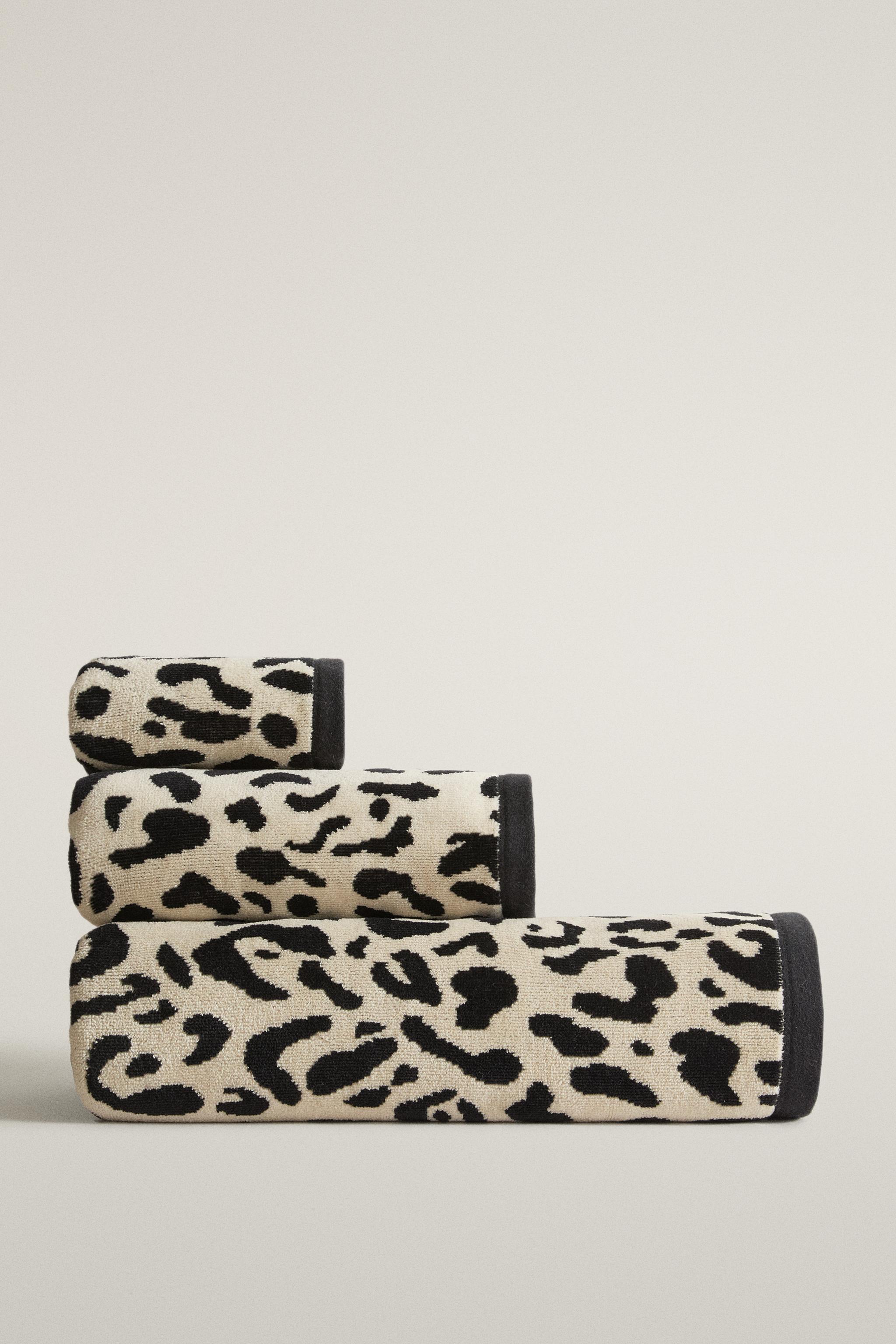 SERVIETTE DE BAIN VELOURS IMPRIMÉ ANIMAL