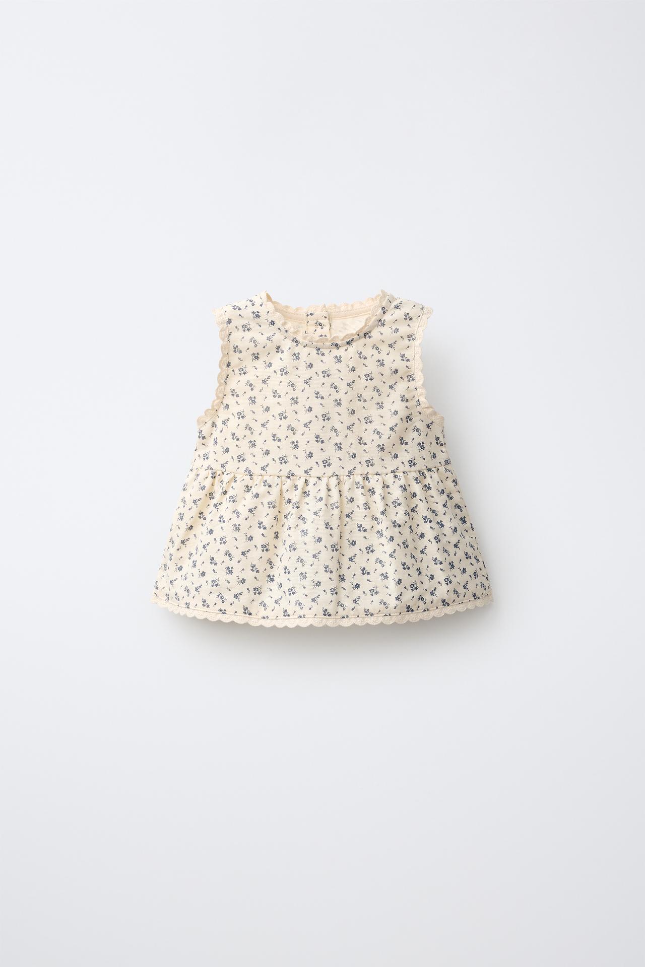 FLORAL BLOUSE — Ecru