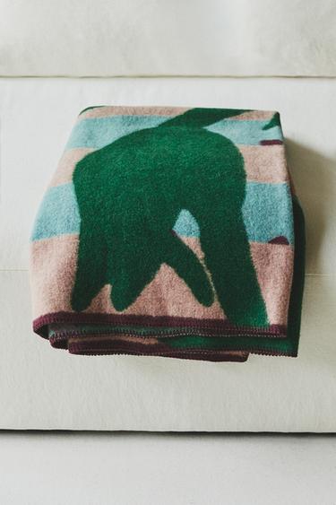 PLAID LAINE RAYURES BRANCHE X COLLAGERIE - Vert de Zara - Image 5