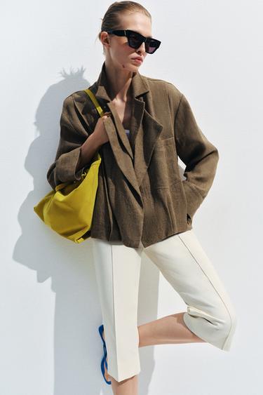 BOMBER LINO BOLSILLO ZW COLLECTION - Marrón claro de Zara