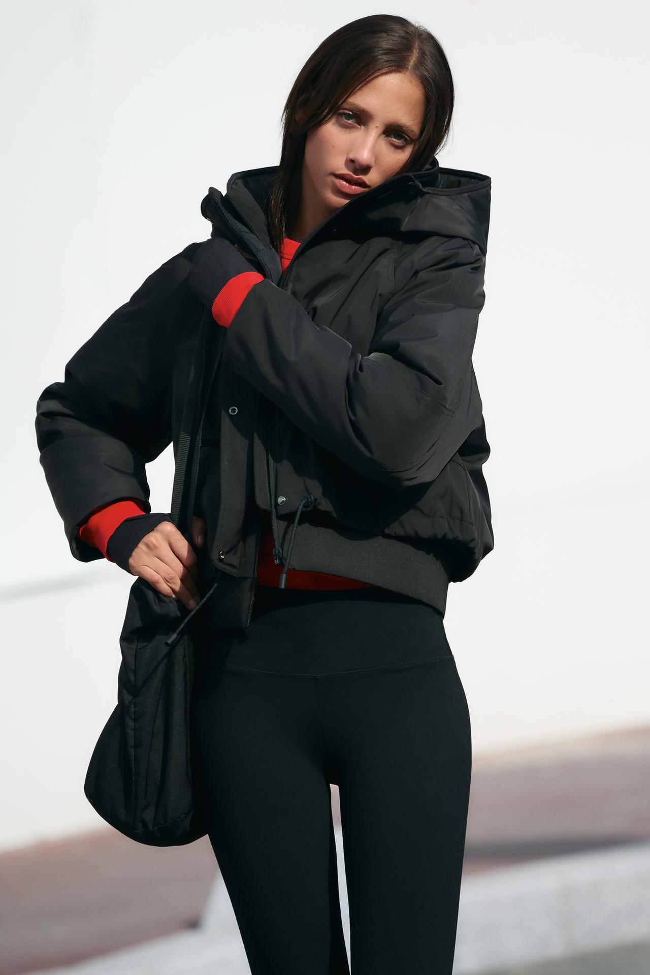 WATER-REPELLENT WINDPROOF SHORT TECHNICAL ANORAK — Black