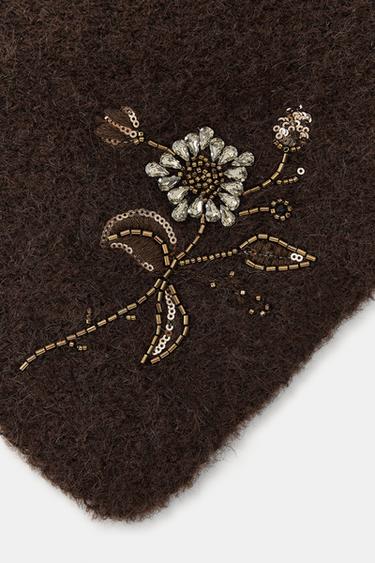 BANDANA EN MAILLE FLEUR ET FANTAISIE - Marron de Zara - Image 2