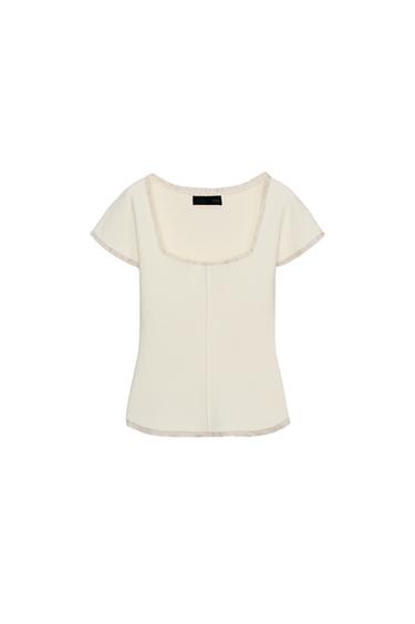 CORSETRY-INSPIRED KNIT TOP - Ecru by Zara