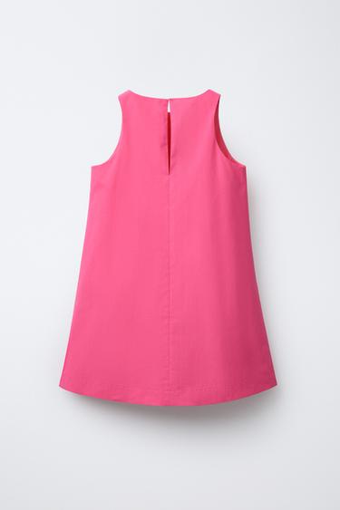 ROBE EN POPELINE AVEC LACETS - Fuchsia de Zara - Image 1