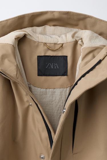 CONTRAST ZIP WATER-REPELLENT PARKA - Light beige by Zara - Image 5