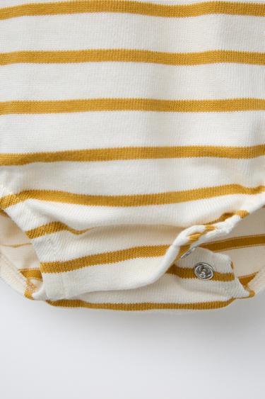 STRIPED BODYSUIT - Ochre by Zara - Image 3