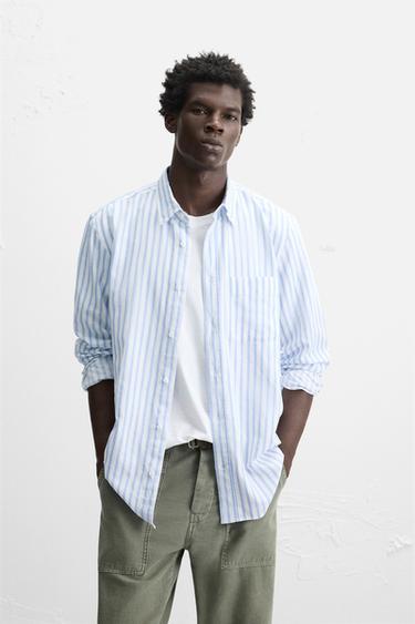 COTTON - LINEN SHIRT - striped by Zara