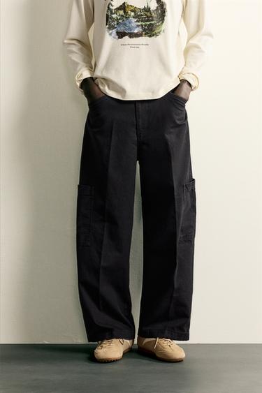 PANTALÓN CARGO RELAXED FIT - Negro de Zara