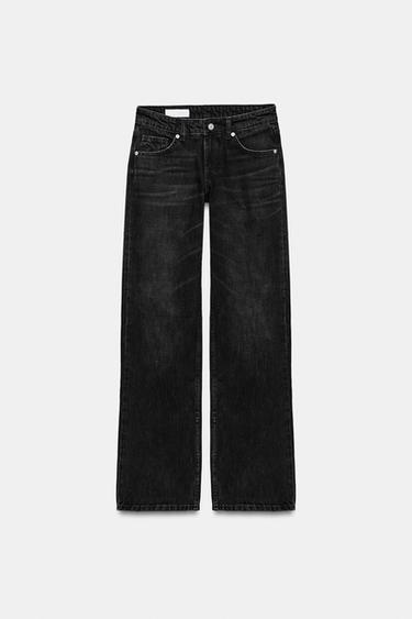 JEANS TRF WIDE LEG TIRO BAIXO - Negro de Zara