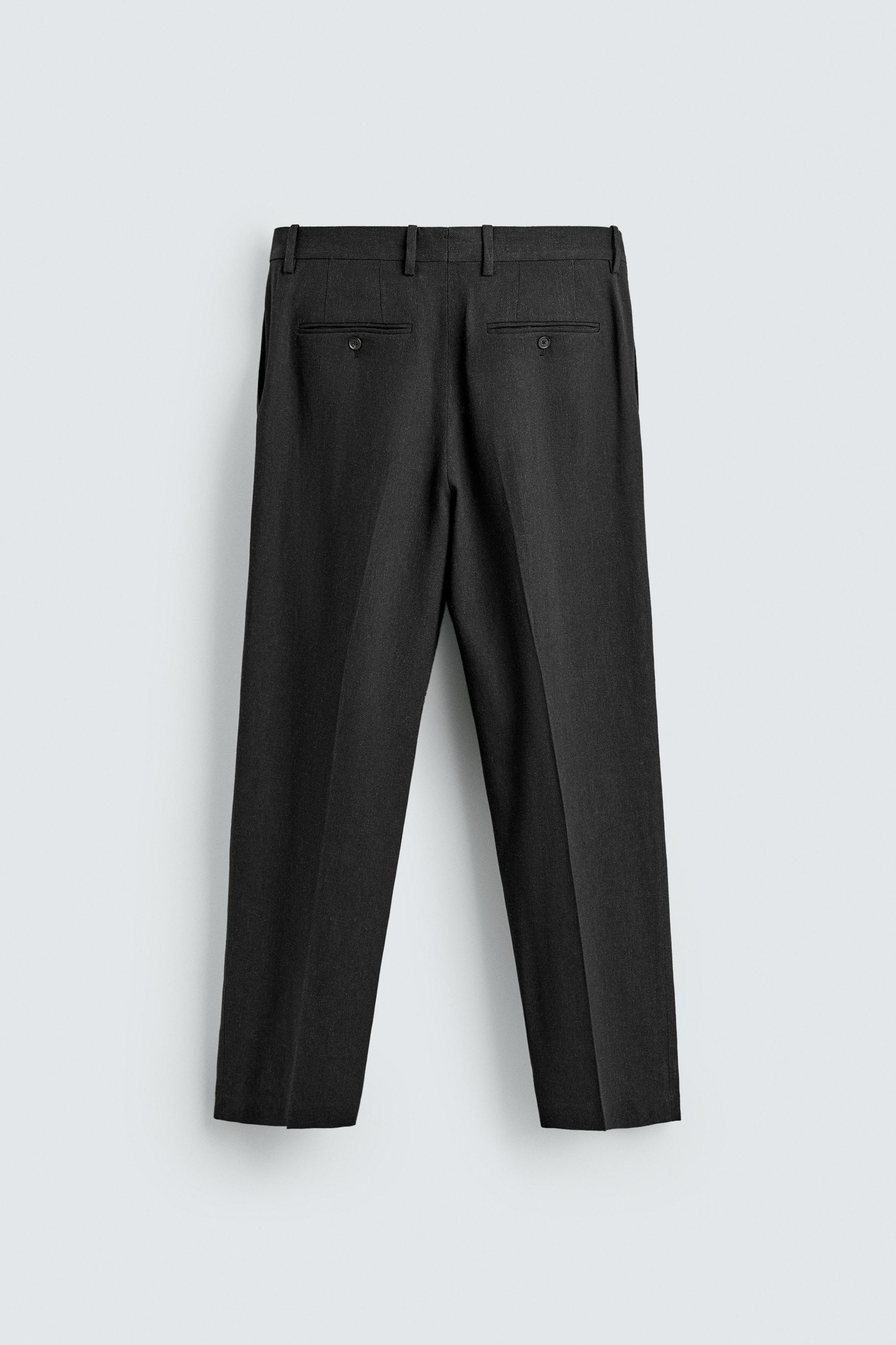 PANTALON DE COSTUME EN VISCOSE ET CHANVRE
