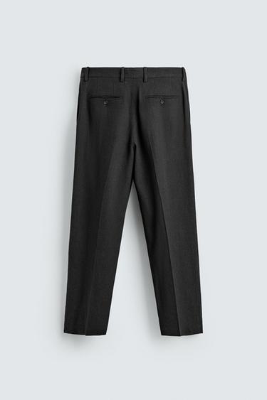 VISCOSE HEMP SUIT TROUSERS - Black by Zara - Image 5