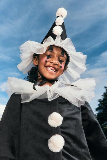 GORRO DISFRAZ PAYASO ARLEQUÍN - Negro de Zara