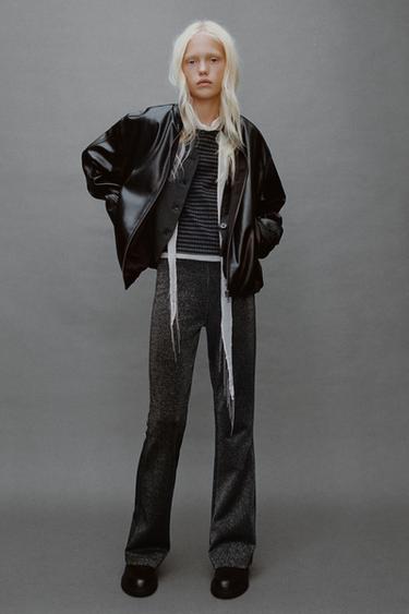 SPARKLY BELL BOTTOM LEGGINGS - Black / Silver by Zara