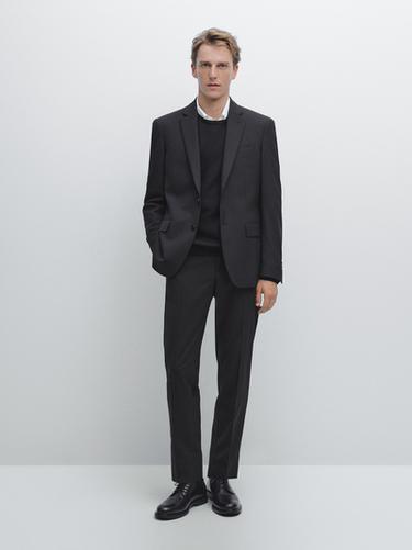 Zara 100% wool suit blazer - Black - Image 0