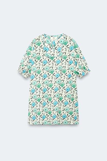 2-14 YEARS / LIMITED EDITION FLORAL PRINT KAFTAN DRESS - Printed by Zara - Image 0