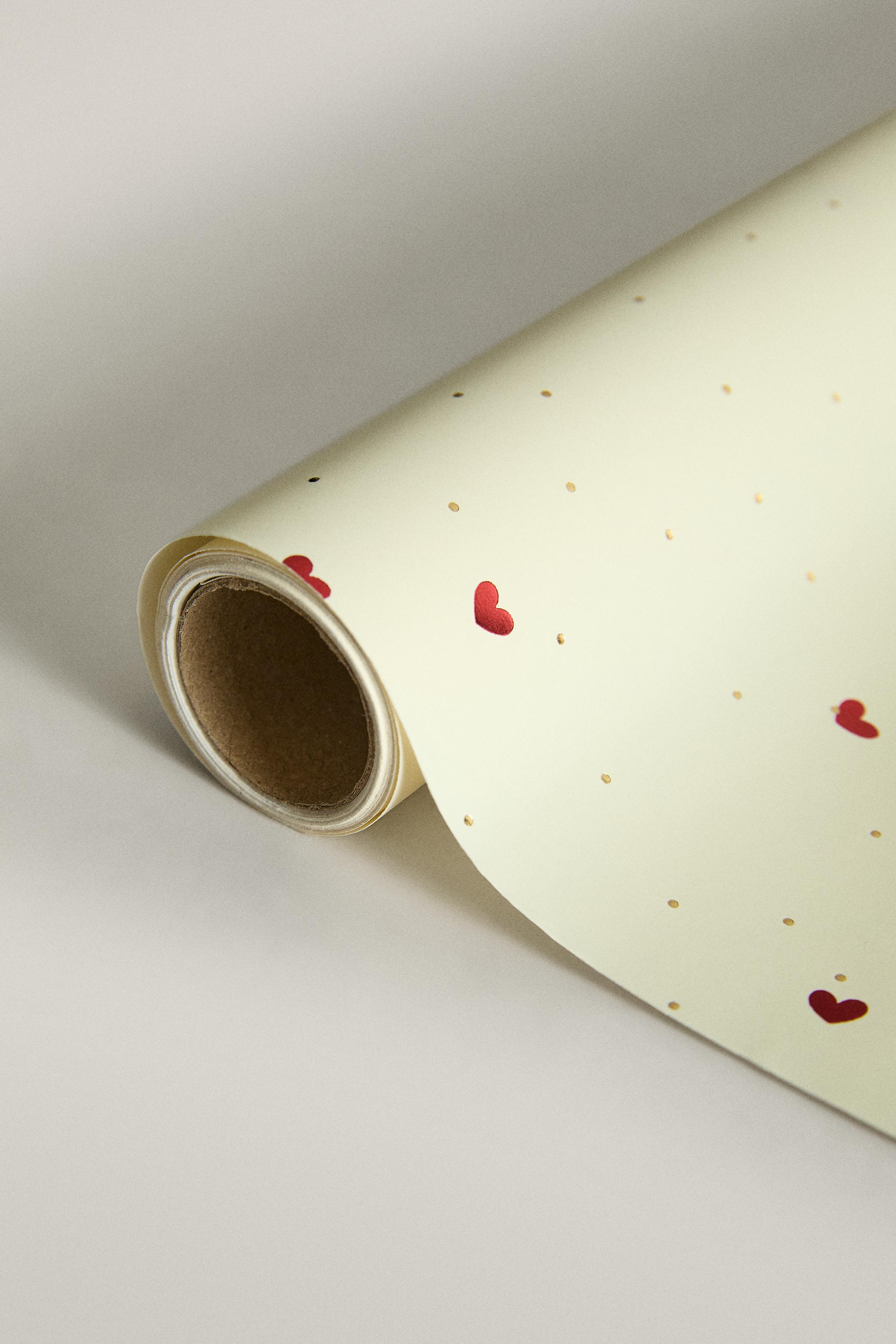 PAPIER CADEAU MINI CŒURS NOËL