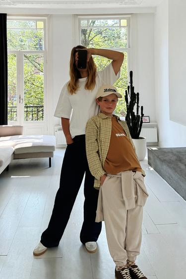 Zara SWEATSHIRT AND PANTS MATCHING SET - Ecru