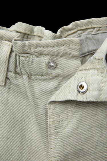COMFORTABLE PAPERBAG-BERMUDASHORTS AUS KÖPER - Mittelgrün von Zara