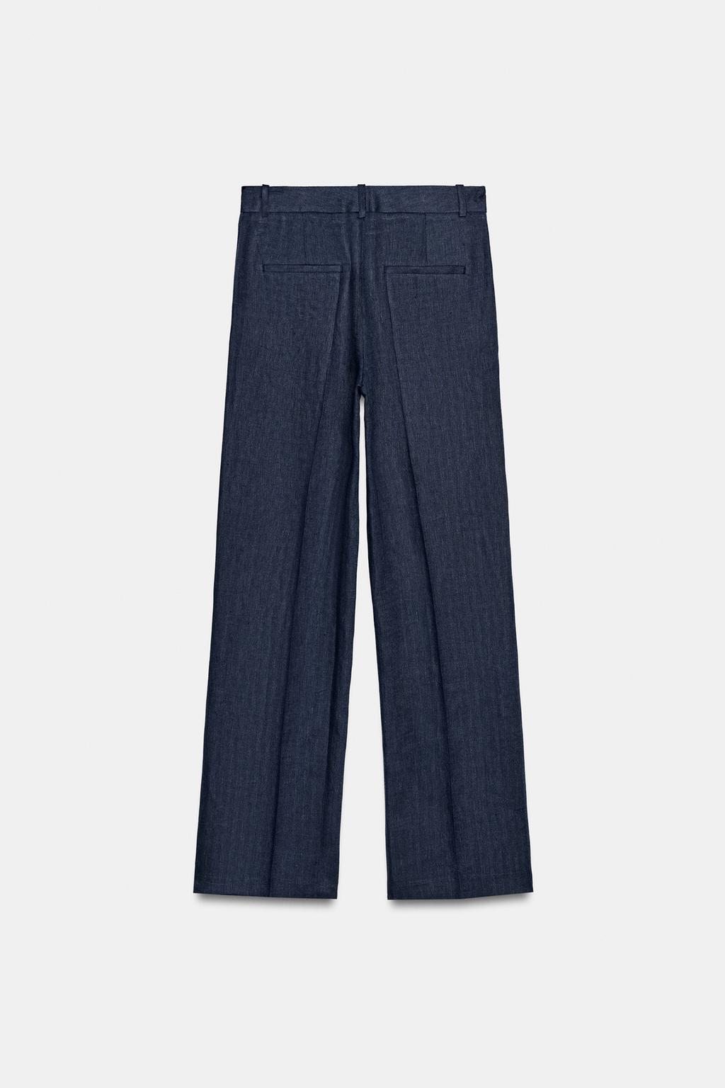 100% LINEN HERRINGBONE PANTS - image 2