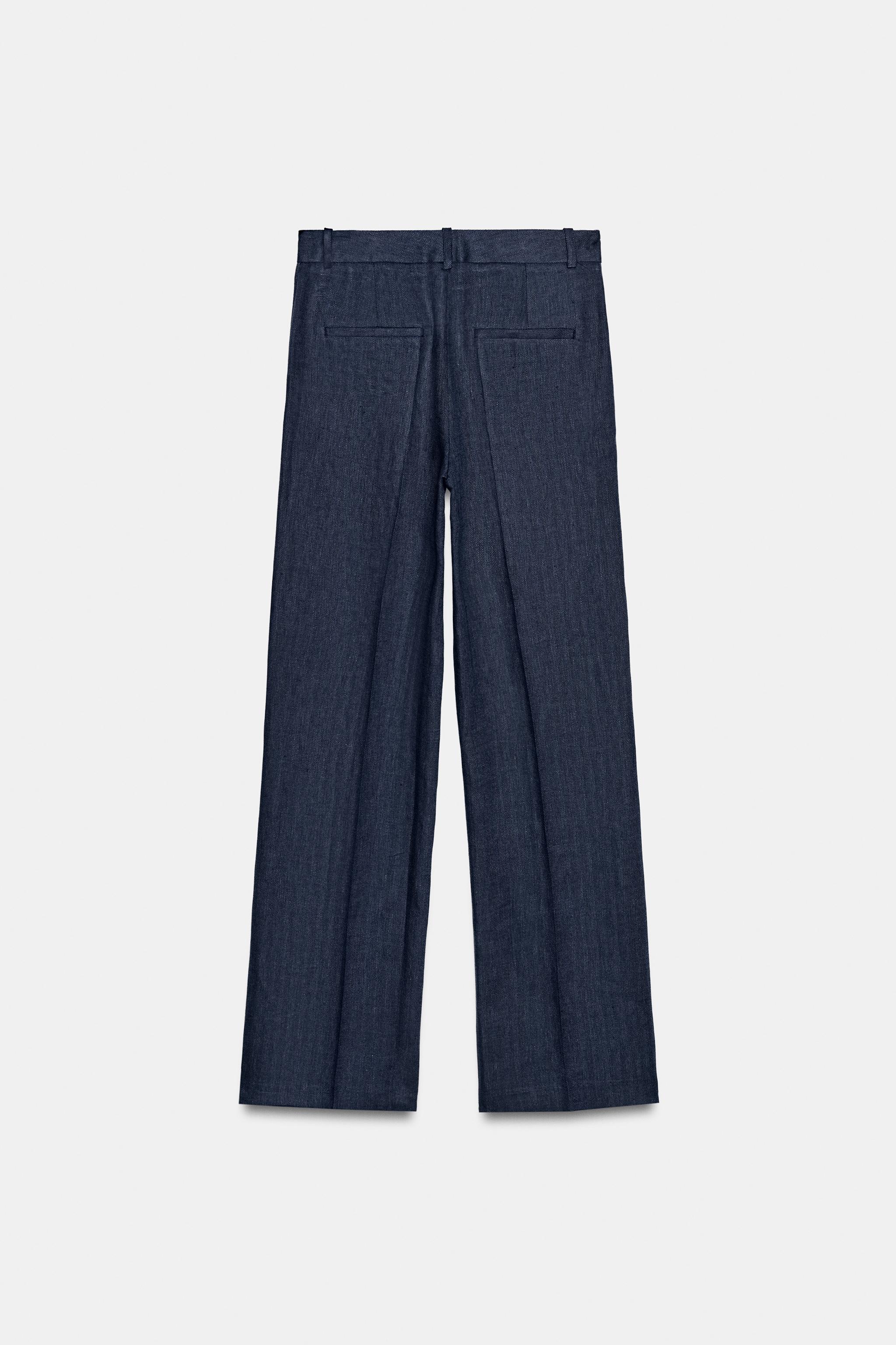 BALIK SIRTI %100 KETEN PANTOLON - Görsel 7