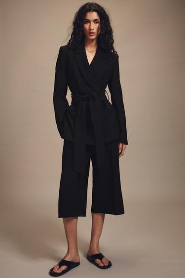 DOUBLE-BREASTED BLAZER WITH BELT - Black by Zara