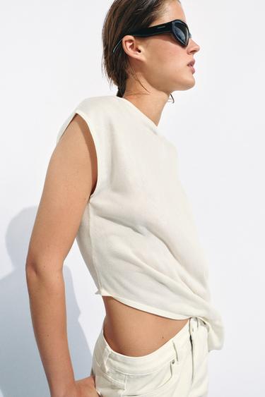 ASYMMETRIC KNIT JUMPER - ecru-white by Zara