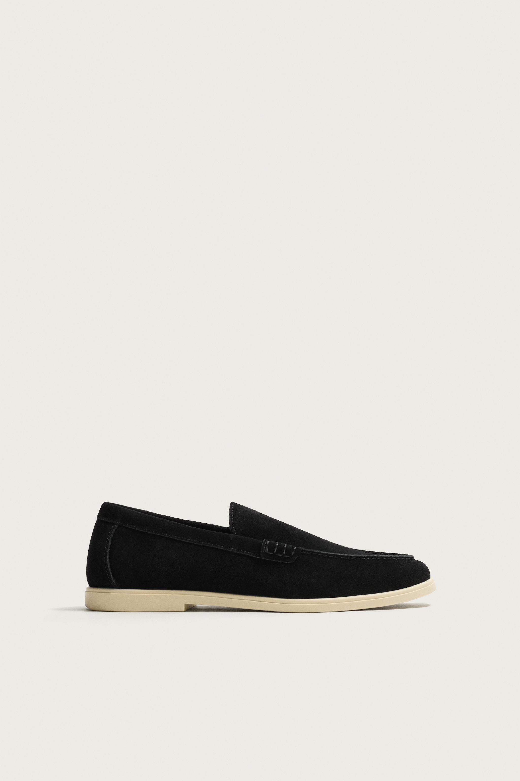 CASUAL LEATHER LOAFERS — Black