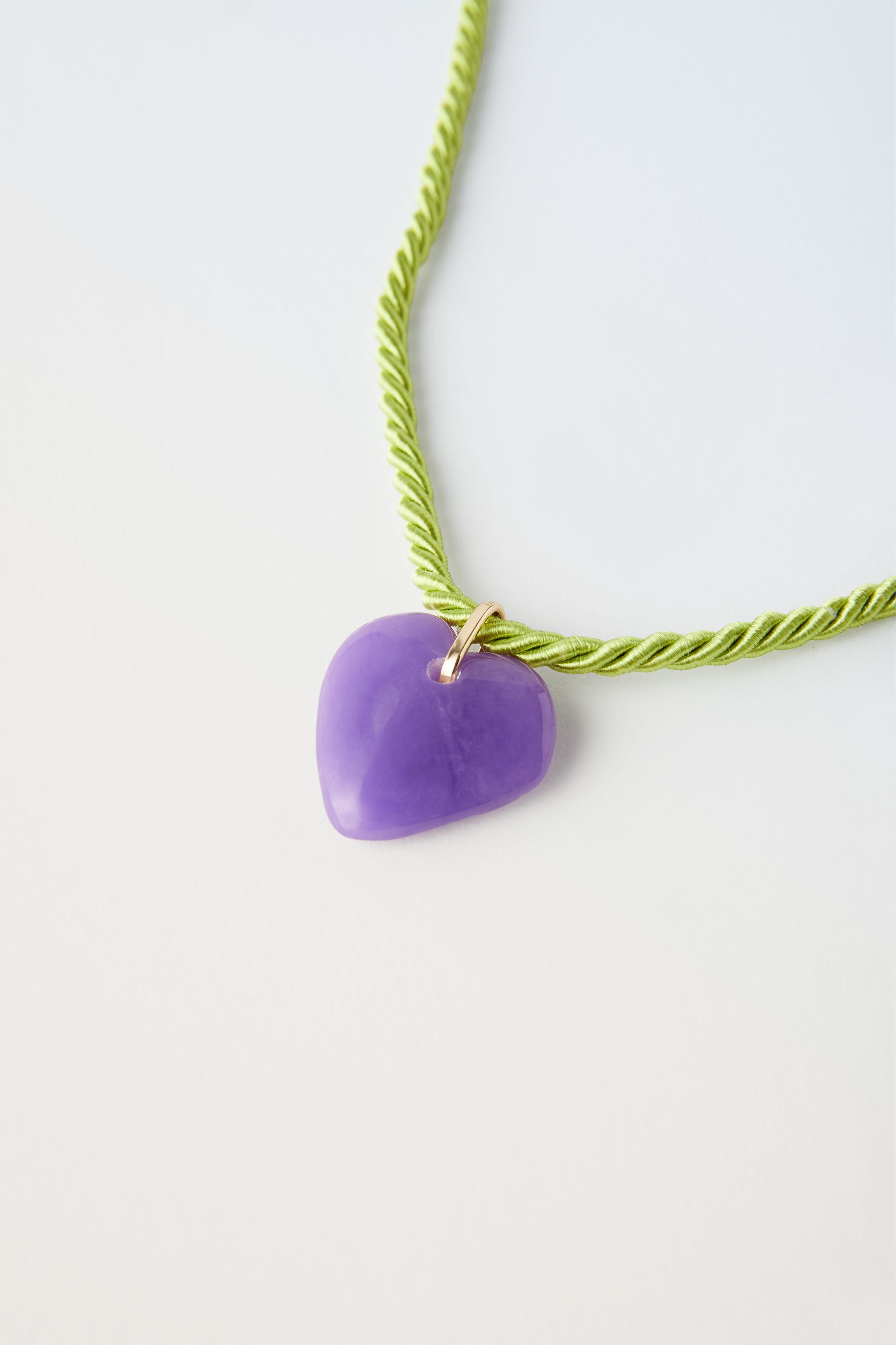 Long deals purple necklace