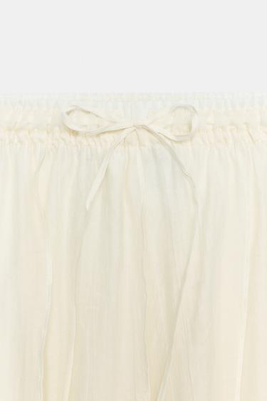 ZW COLLECTION FLOWING MIDI SKIRT - Ecru by Zara - Image 6