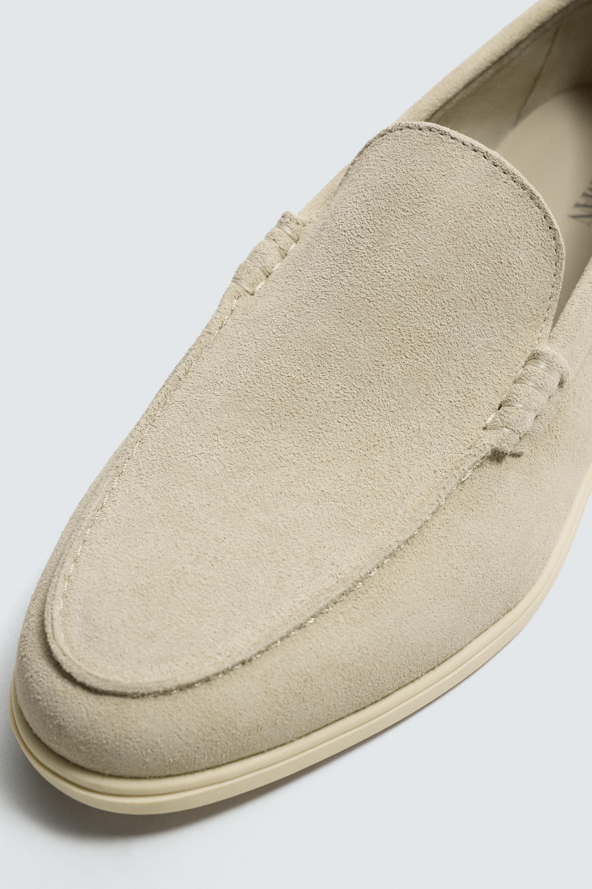 CASUAL LEATHER LOAFERS - Ecru White | ZARA Spain