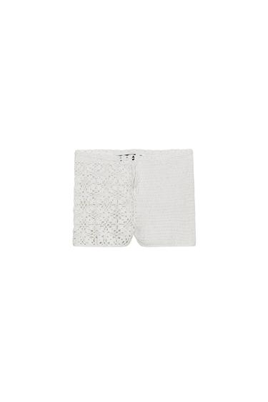 COMBINED CROCHET SHORTS - White by Zara