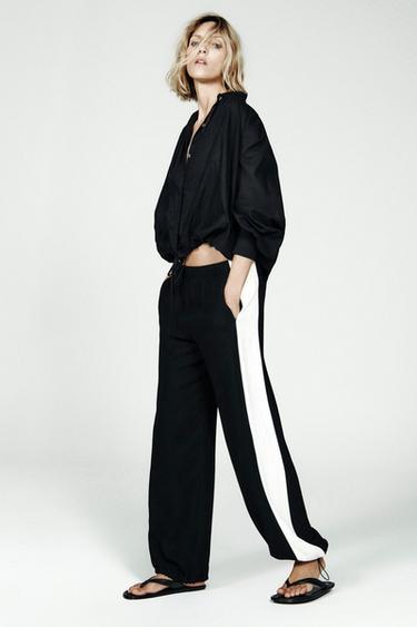 CHEMISE COL MONTANT ZW COLLECTION - Noir de Zara
