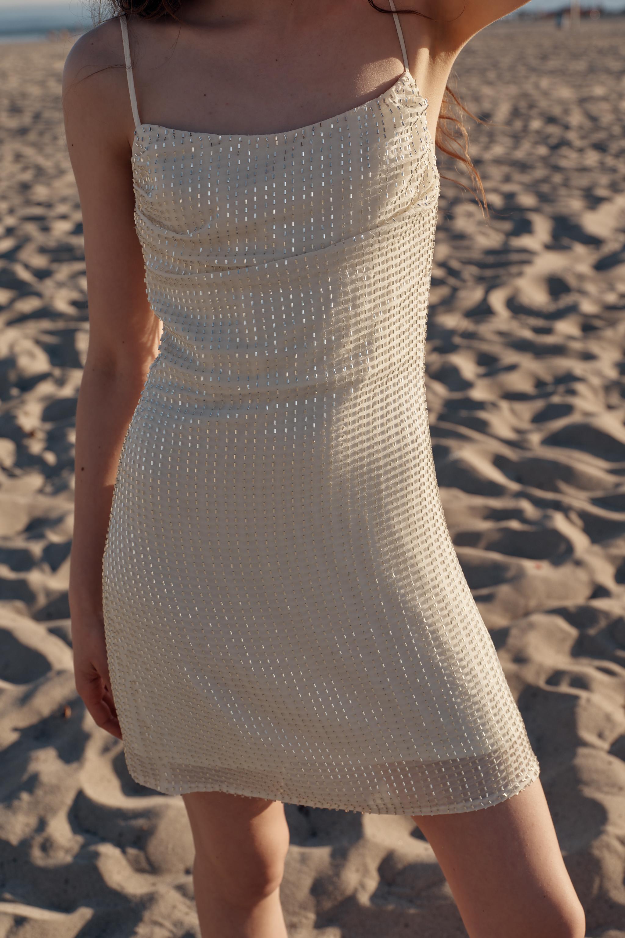 SHINY DRAPED MINI DRESS - Soft gold | ZARA United States SHINY DRAPED MINI DRESS - Soft gold | ZARA United States