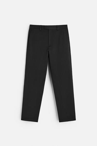 PANTALÓN ALGODÓN - LANA - Negro de Zara