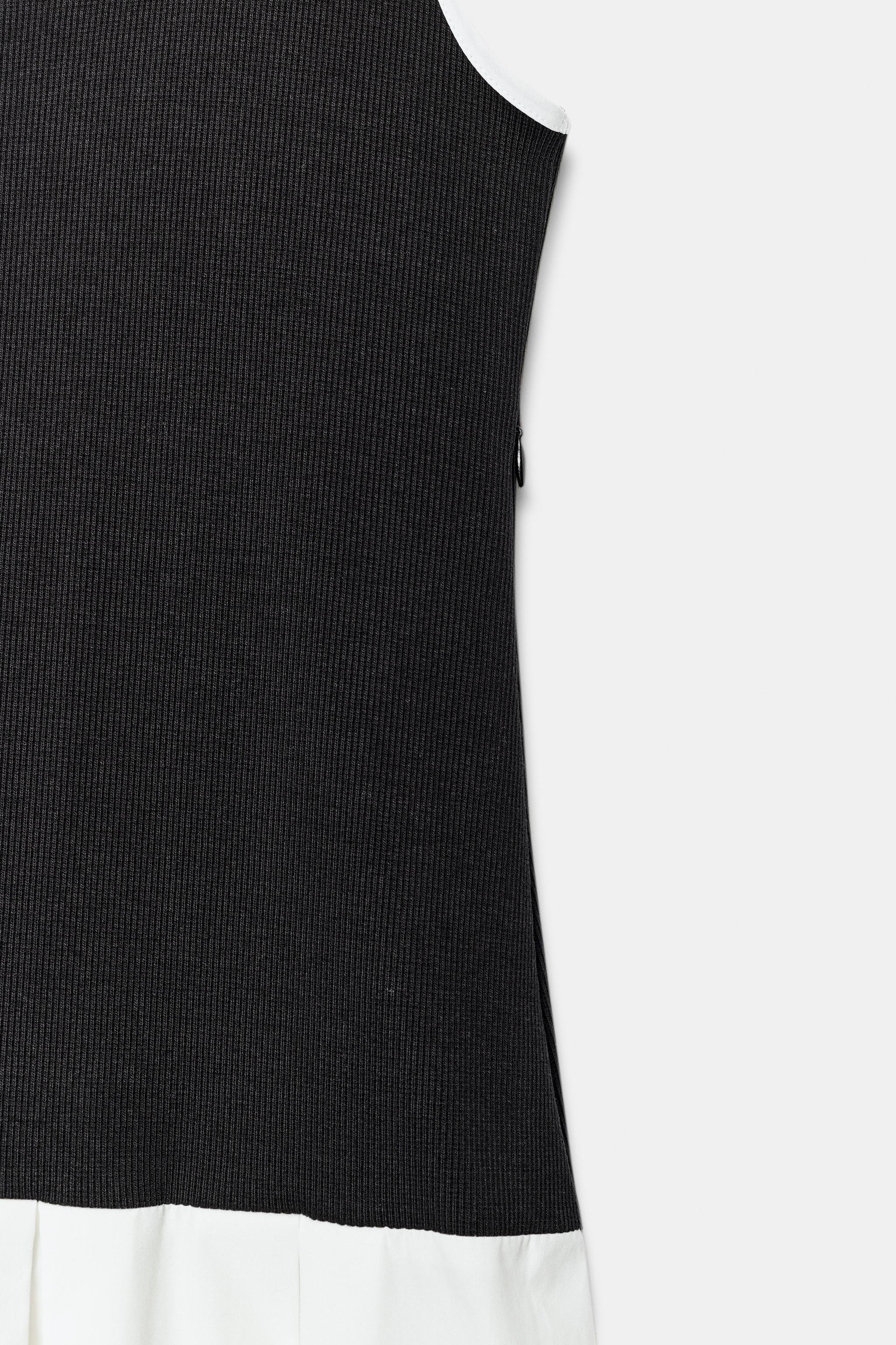 POPLIN CONTRAST MIDI DRESS