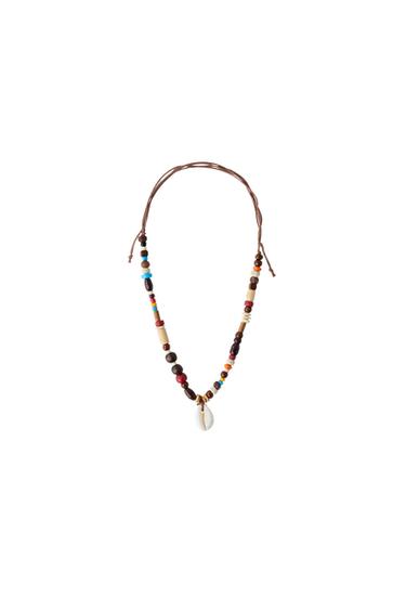 COLLAR ABALORIOS Y CONCHA - Marrón de Zara