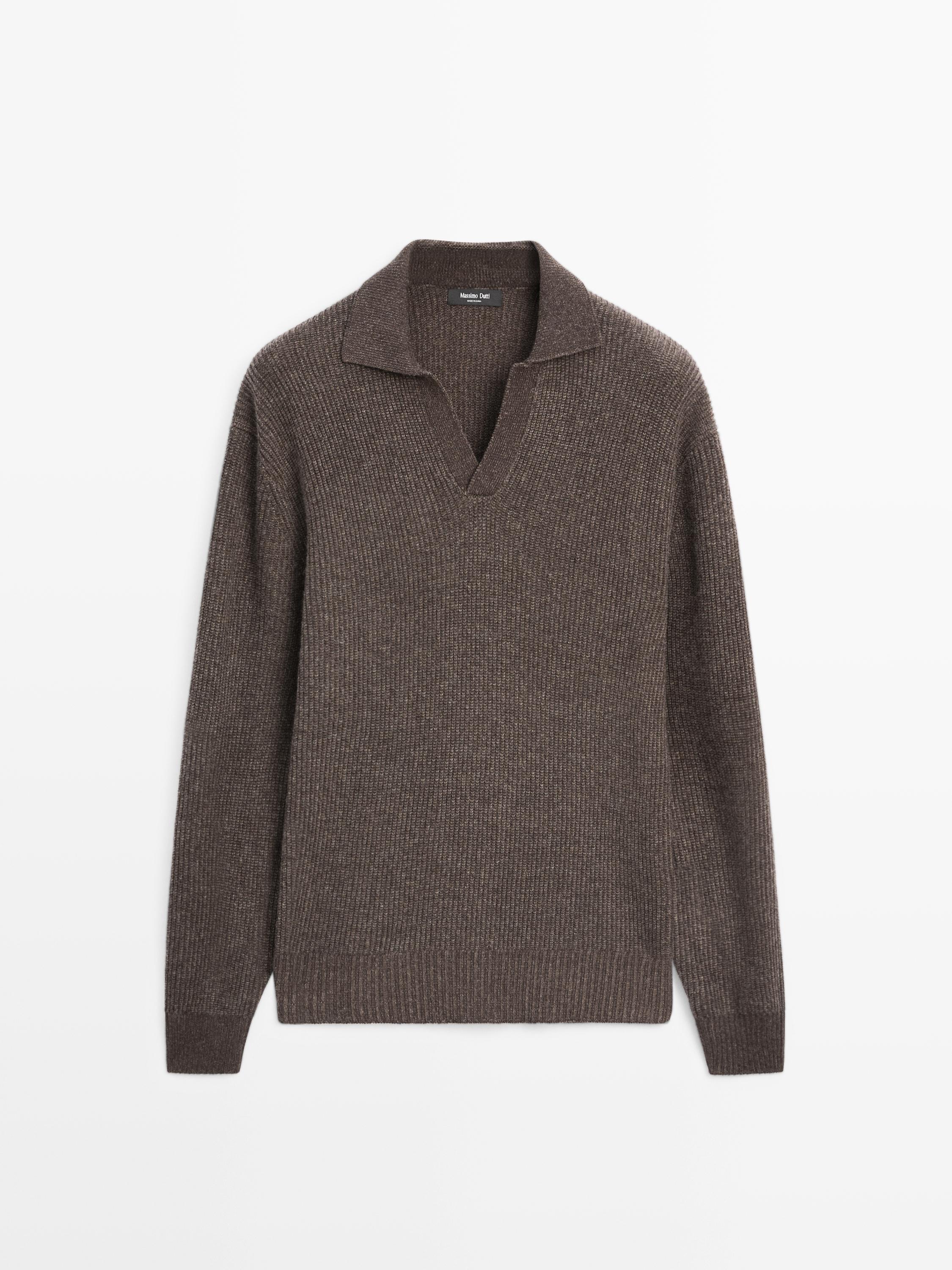 Pull polo en maille à col V