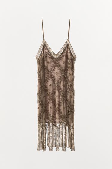 ROBE EN TULLE BRODÉE - Or de Zara - Image 4