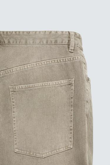 FLARE FIT TEXTURED COTTON TROUSERS - Beige by Zara - Image 8