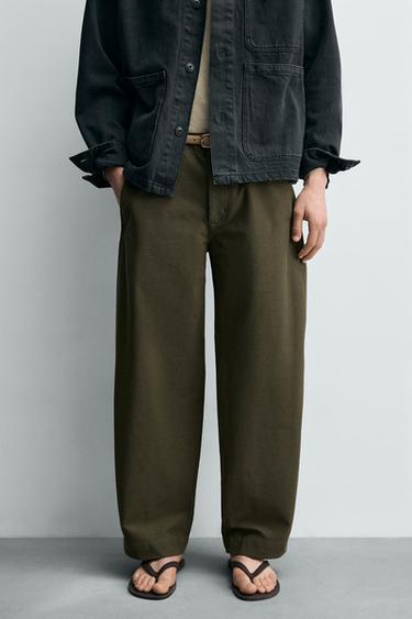 BALLOON FIT TROUSERS - Khaki by Zara - Image 1