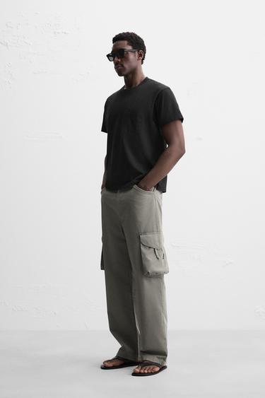 T-SHIRT WITH POCKET - Black by Zara - Image 3