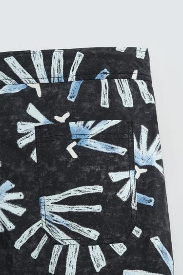 MAILLOT DE BAIN LONG À IMPRIMÉ FLORAL - Bleu marine de Zara - Image 3