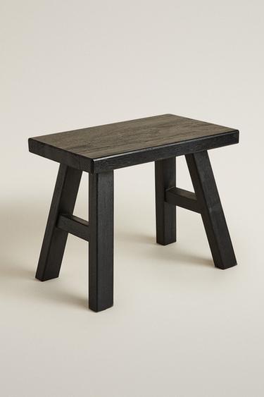 SMALL WOODEN STOOL — Black 2