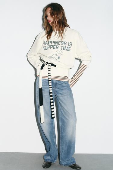 SUDADERA EFECTO LAVADO  SNOOPY PEANUTS™ - Crudo de Zara