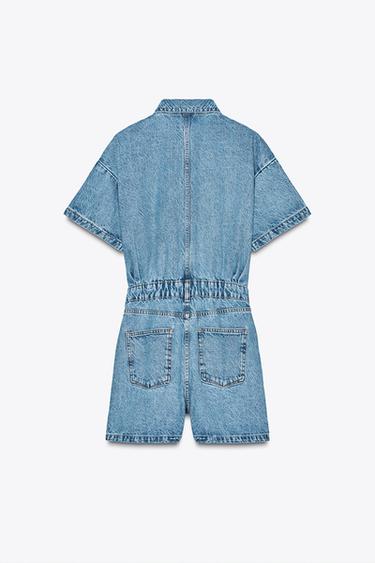 COMBINAISON COURTE EN DENIM Z1975 À MANCHES COURTES - Bleu moyen de Zara - Image 7