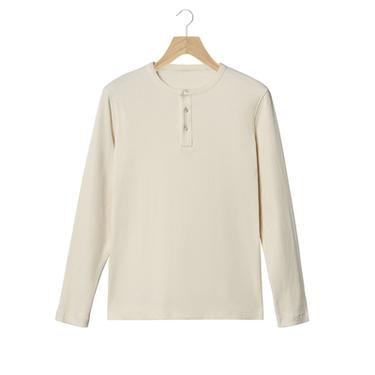 RIBBED HENLEY T-SHIRT - Ecru by Zara