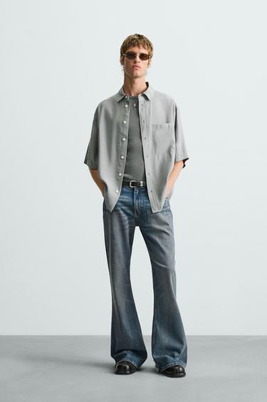 CAMISA FLUIDA RELAXED FIT - Gris de Zara - Imagen 0