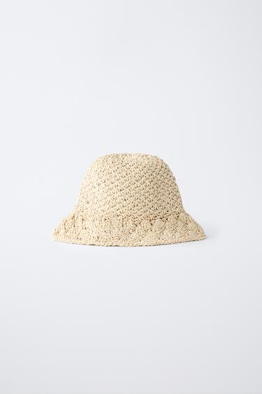 RAFFIA-EFFECT HAT - Light beige by Zara - Image 0