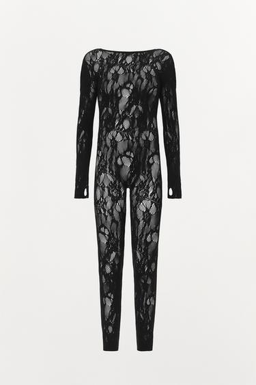 COMBINAISON SEAMLESS DENTELLE - Noir de Zara - Image 3