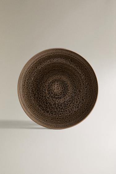 DINNER PLATE WITH RAISED DESIGN - Grey by Zara - Image 0